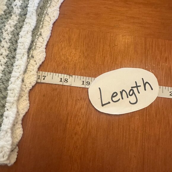 Hollister Crochet Knit Striped Tank Top M Green & White Cotton Blend NWT - Picture 5 of 6